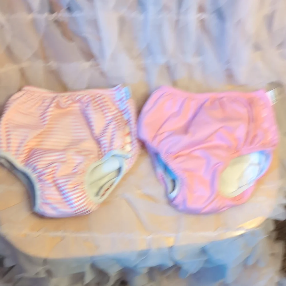 Pink and Striped Kids Swim Pants